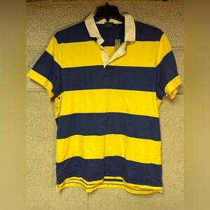 J Crew Oarsman VTG Rugby Shirt Mens Medium Stripe Short Sleeve Casual